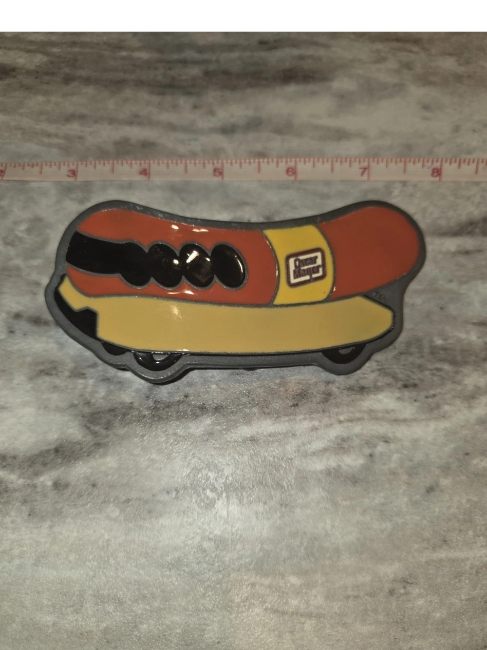 Vtg Oscar Mayer & Paul Frank Weiner Vintage Mobile Novelty Belt Buckle USA